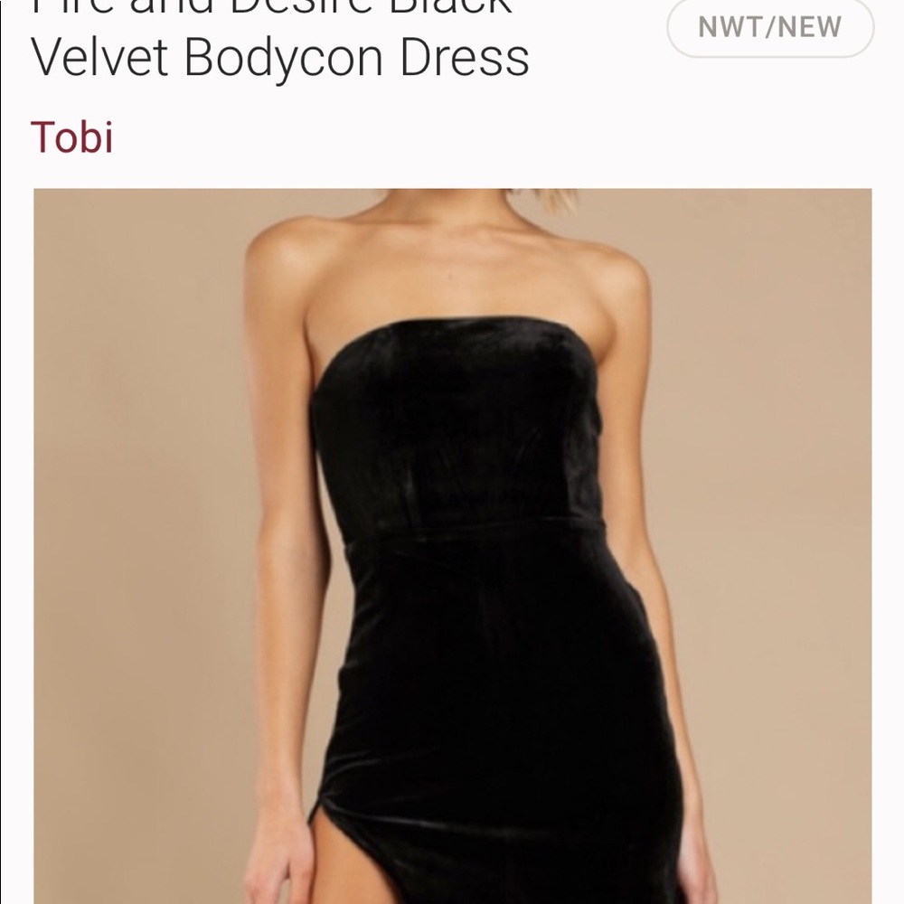 NWT velvet Tobi strapless dress